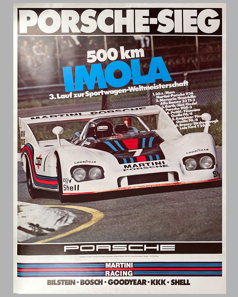 ポスター KM Porsche Victory Poster, 1976 - l'art et l'automobile