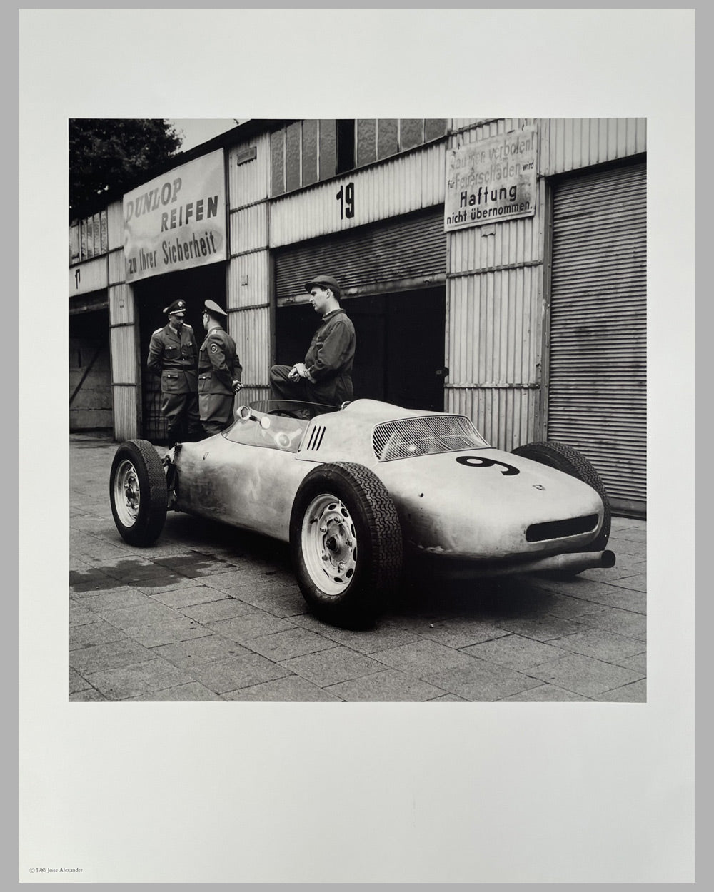 Porsche Formula II experimental b&w photograph by Jesse Alexander