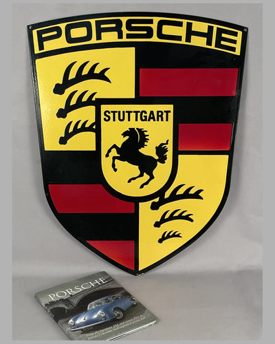 Porsche Crest older metal sign with enamel finish