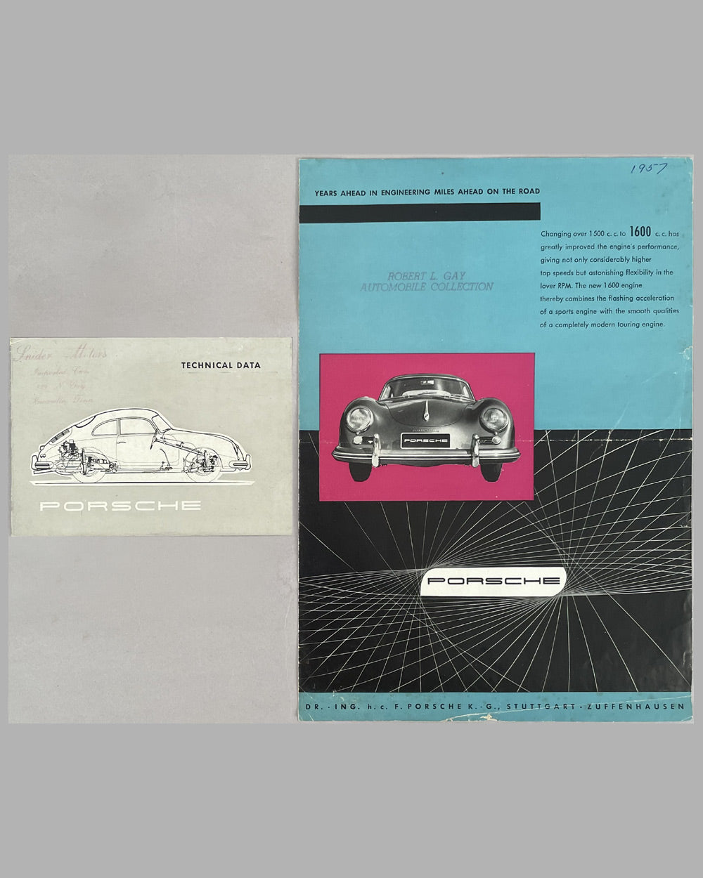 Two Porsche 356A factory sales brochures, 1955-1956