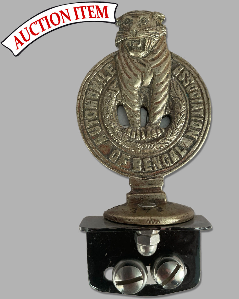 Automobile Association of Bengal bumper badge, 1930’s