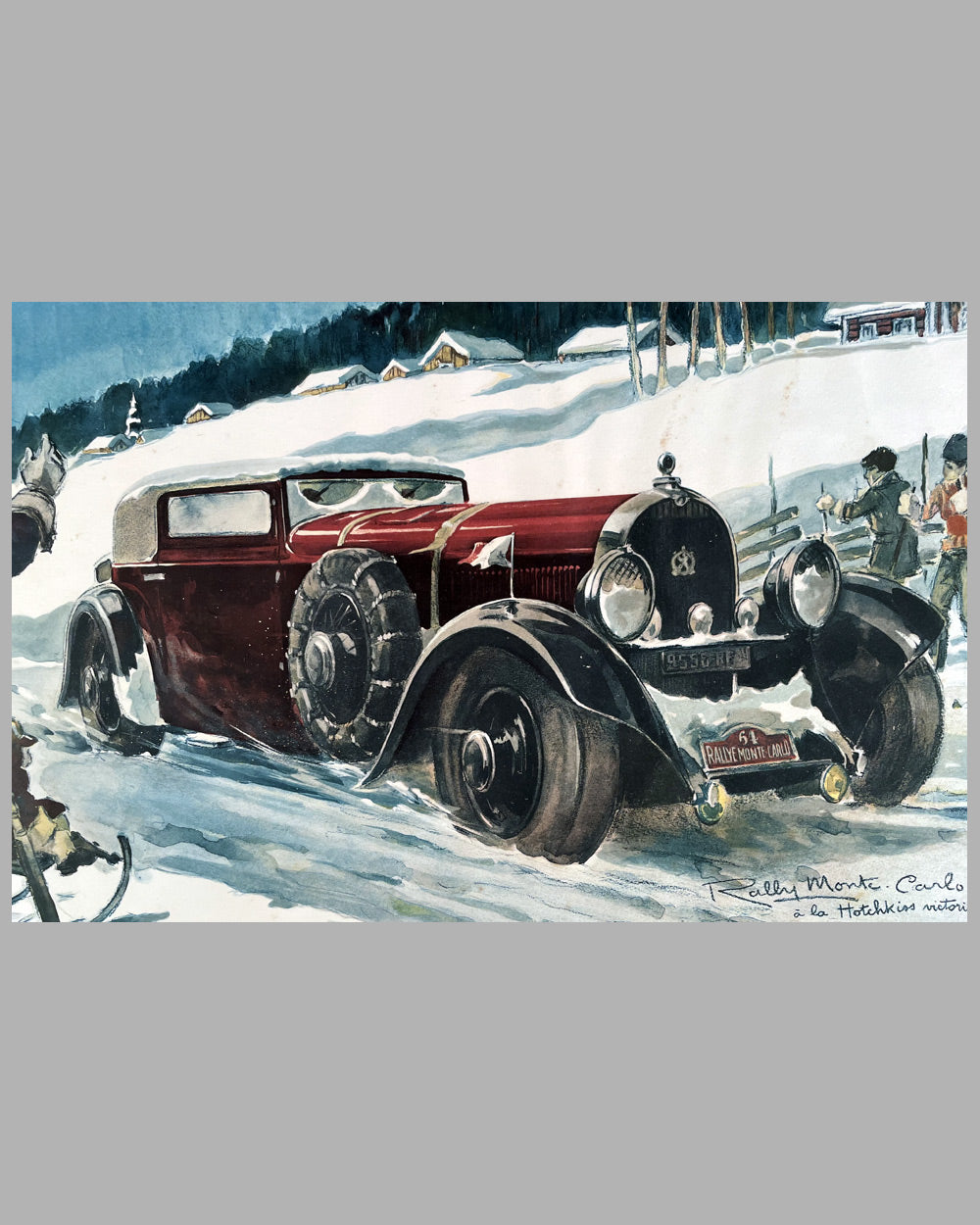 Rally de Monte Carlo 1932 period lithograph by Geo Ham 2
