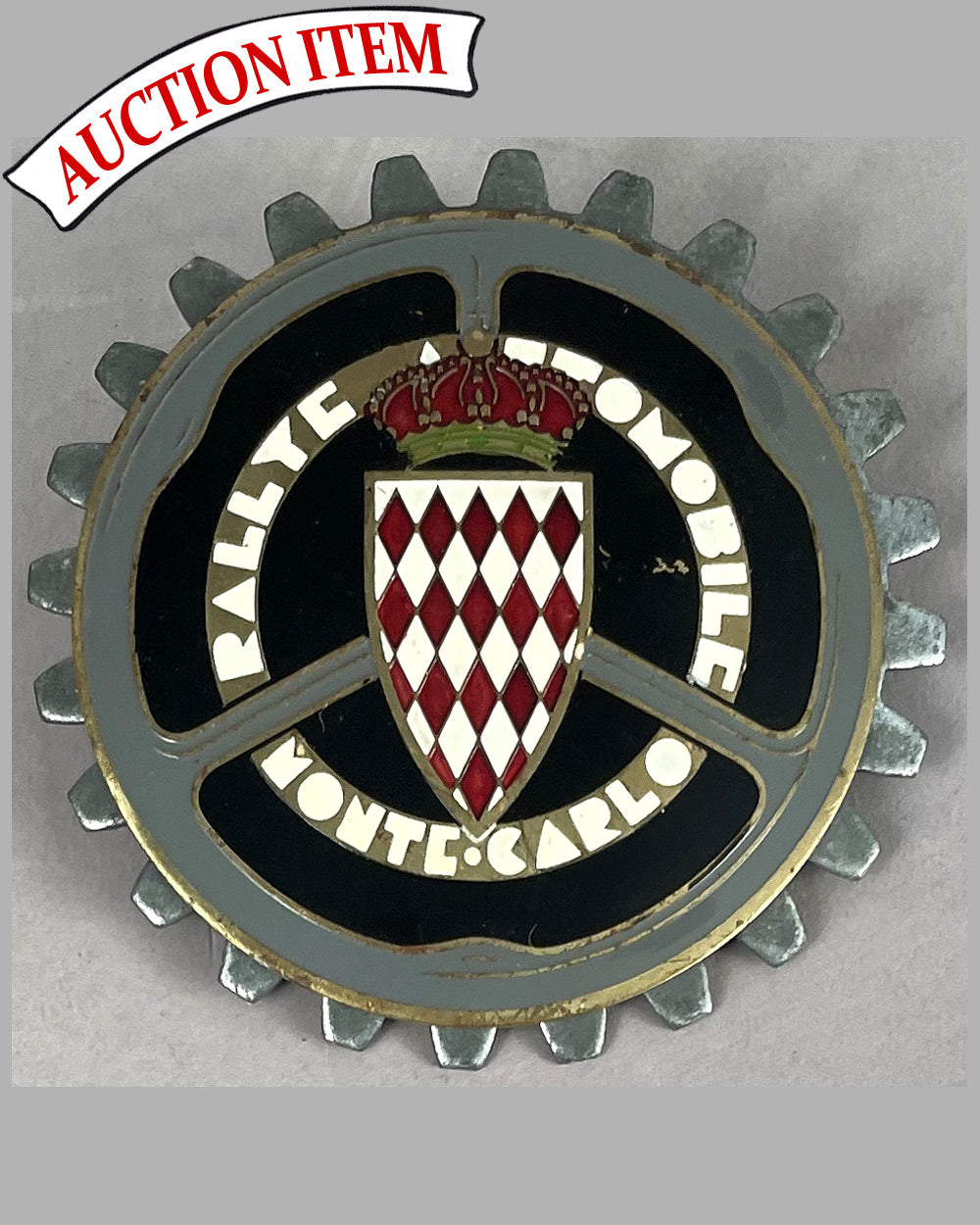 Rallye automobile Monte Carlo souvenir radiator badge, 1960’s