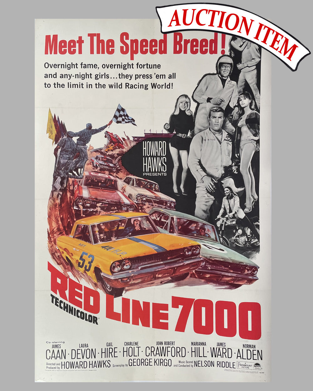 Red Line 7000 original movie poster, 1965