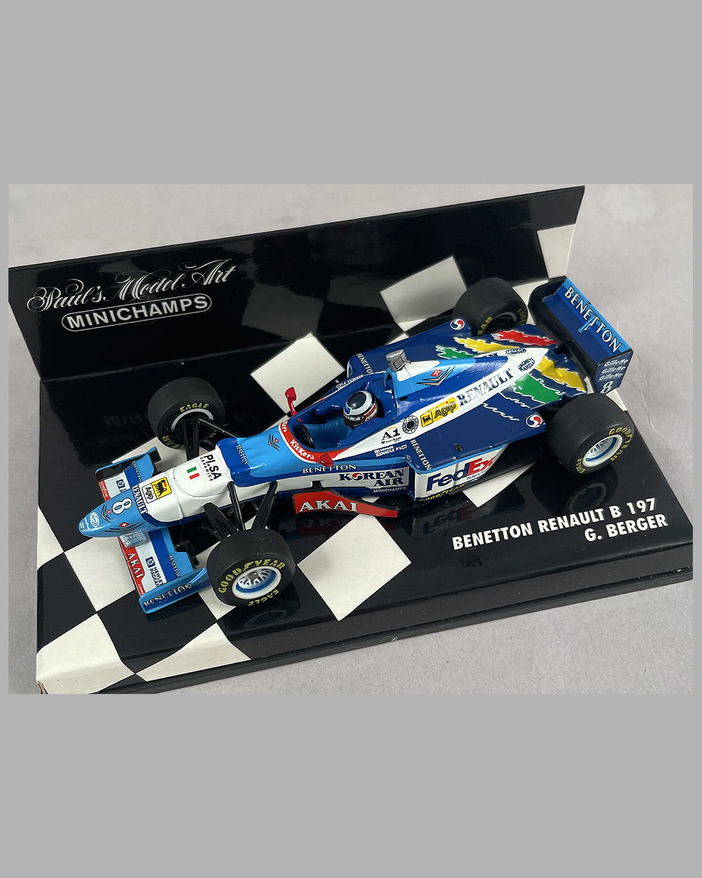 Benetton Renault B 197 Formula 1 model by Minichanps, autographed by Berger 2