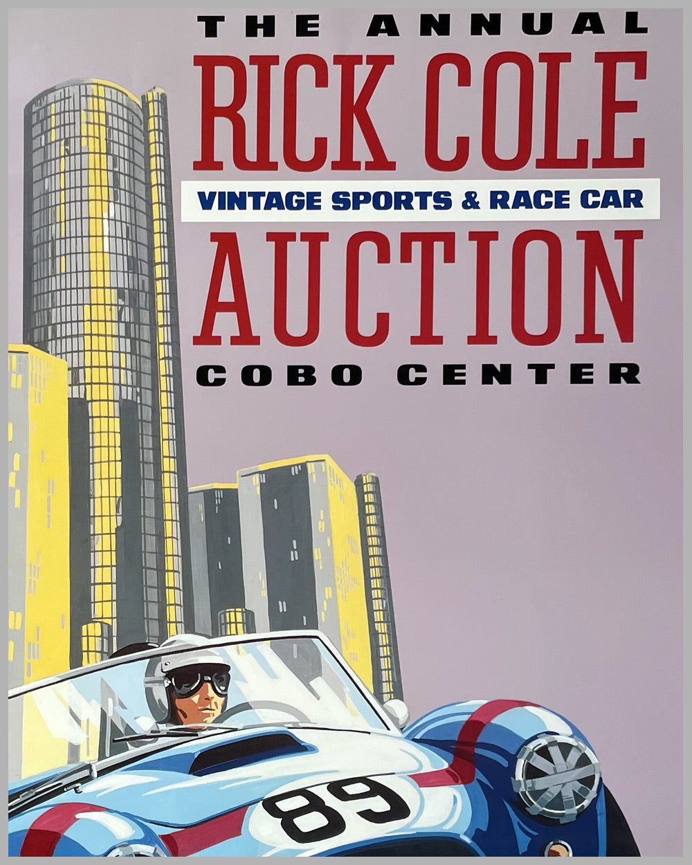 Rick Cole Vintage Sports & Race Cars Auction 1989 poster by Dennis Simon 2