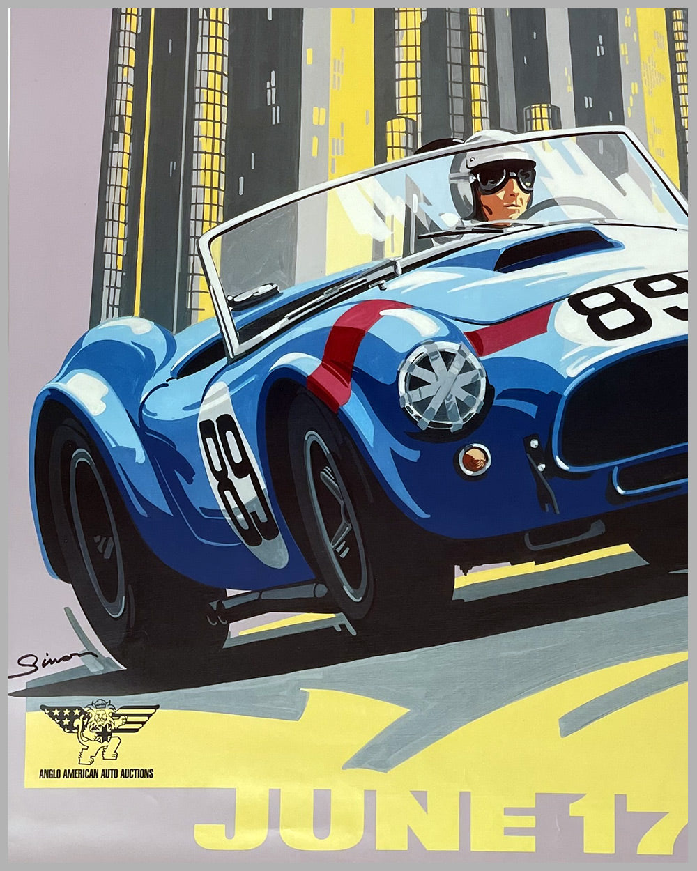 Rick Cole Vintage Sports & Race Cars Auction 1989 poster by Dennis Simon 3
