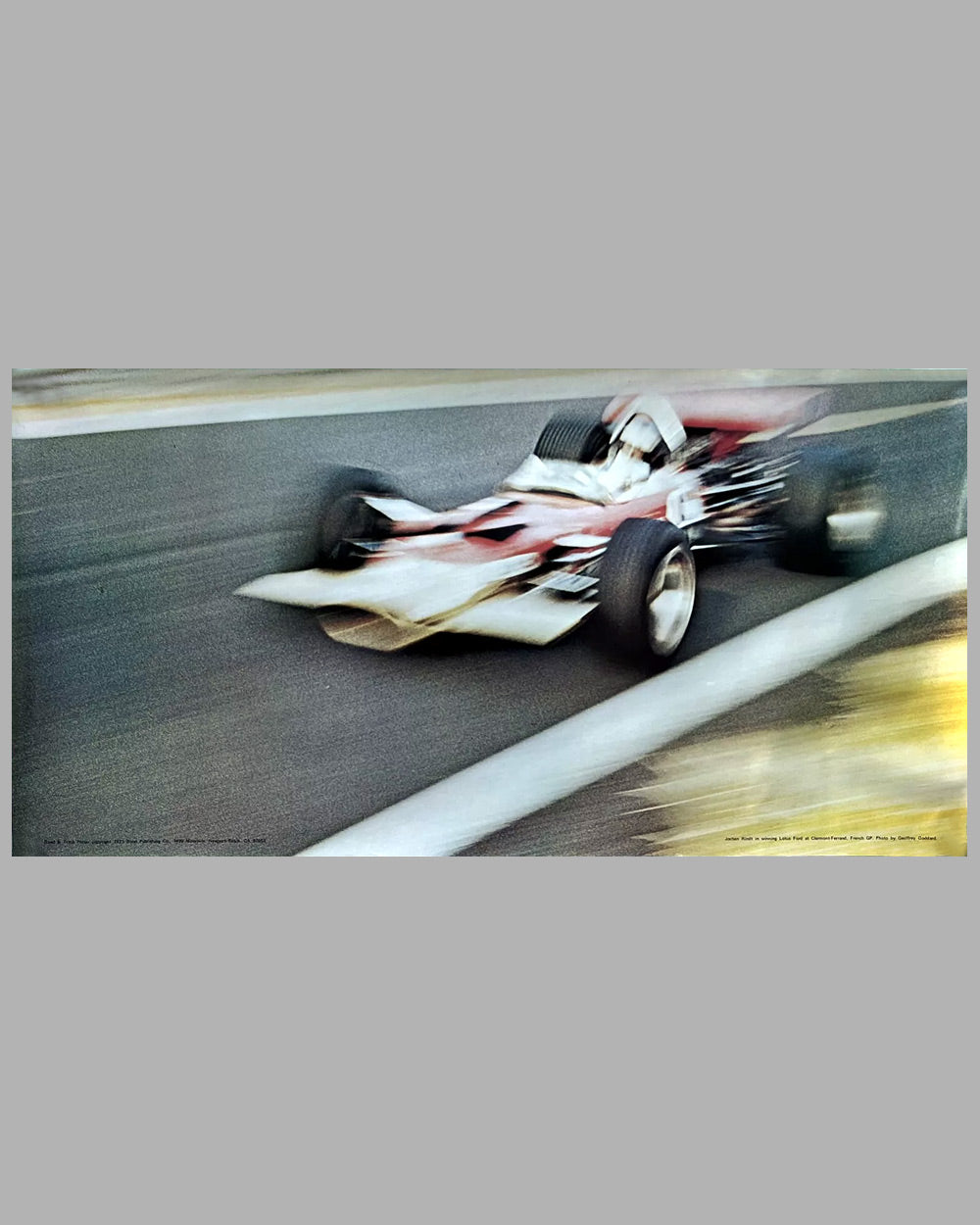 Jochen Rindt in his Lotus Ford poster by Geoffrey Goddard
