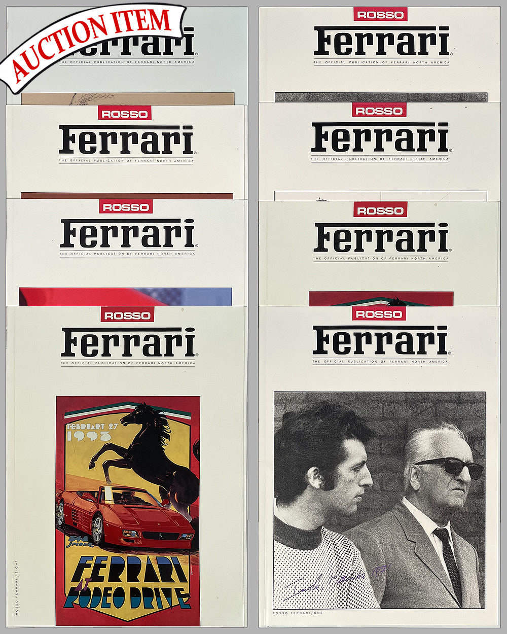The first 8 issues of Rosso Ferrari, volumes 1-8, 1990-1993