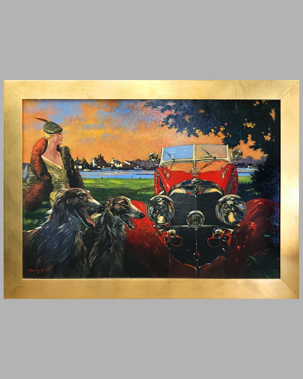 Mercedes-Benz 500K Painting by Barry Rowe