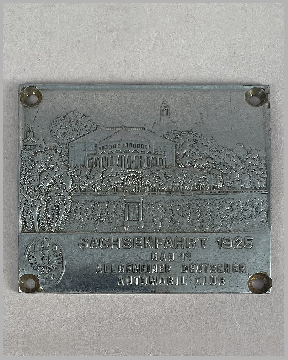Sachsenfahrt 1925 dash plaque by the Allgemeiner Deutscher Automibil Club