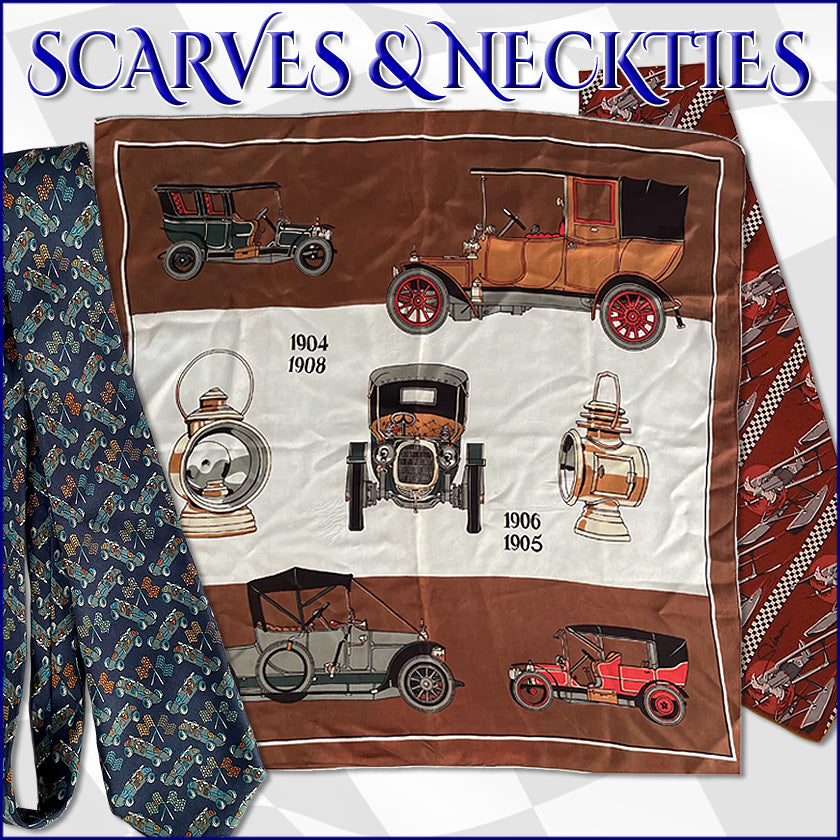 Vintage Auto Motif Scarves & Neckties