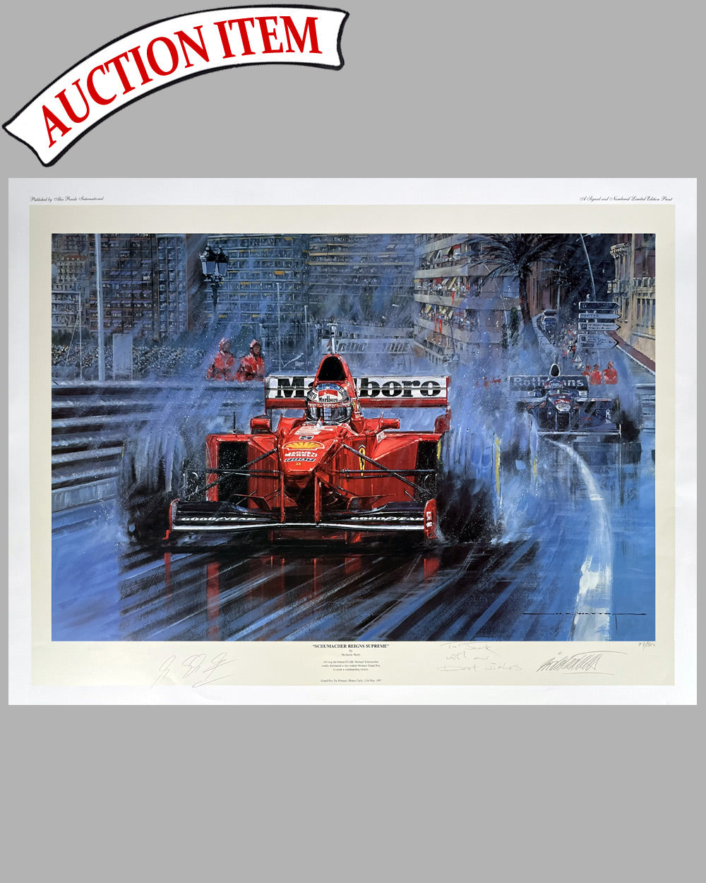 Schumacher Reigns Supreme autographed print by Nicholas Watts