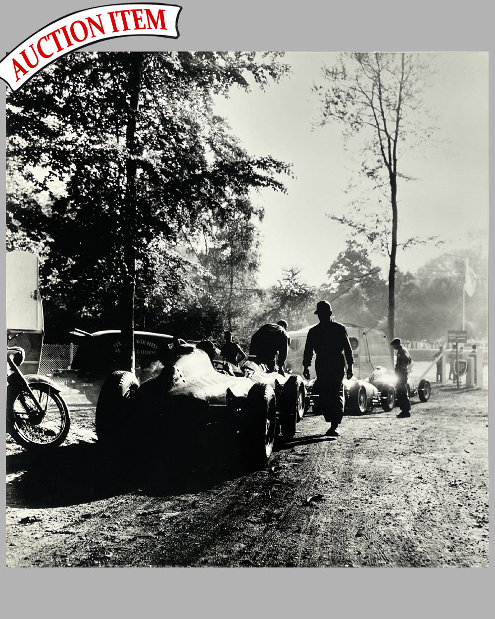 Scuderia Ferrari b&amp;w photograph