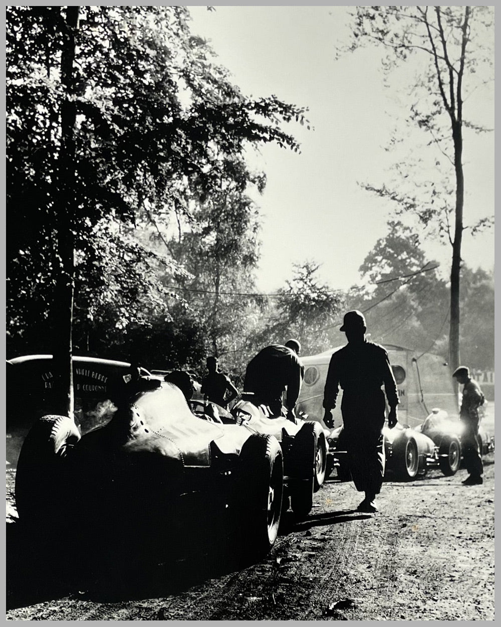 Scuderia Ferrari b&amp;w photograph 2