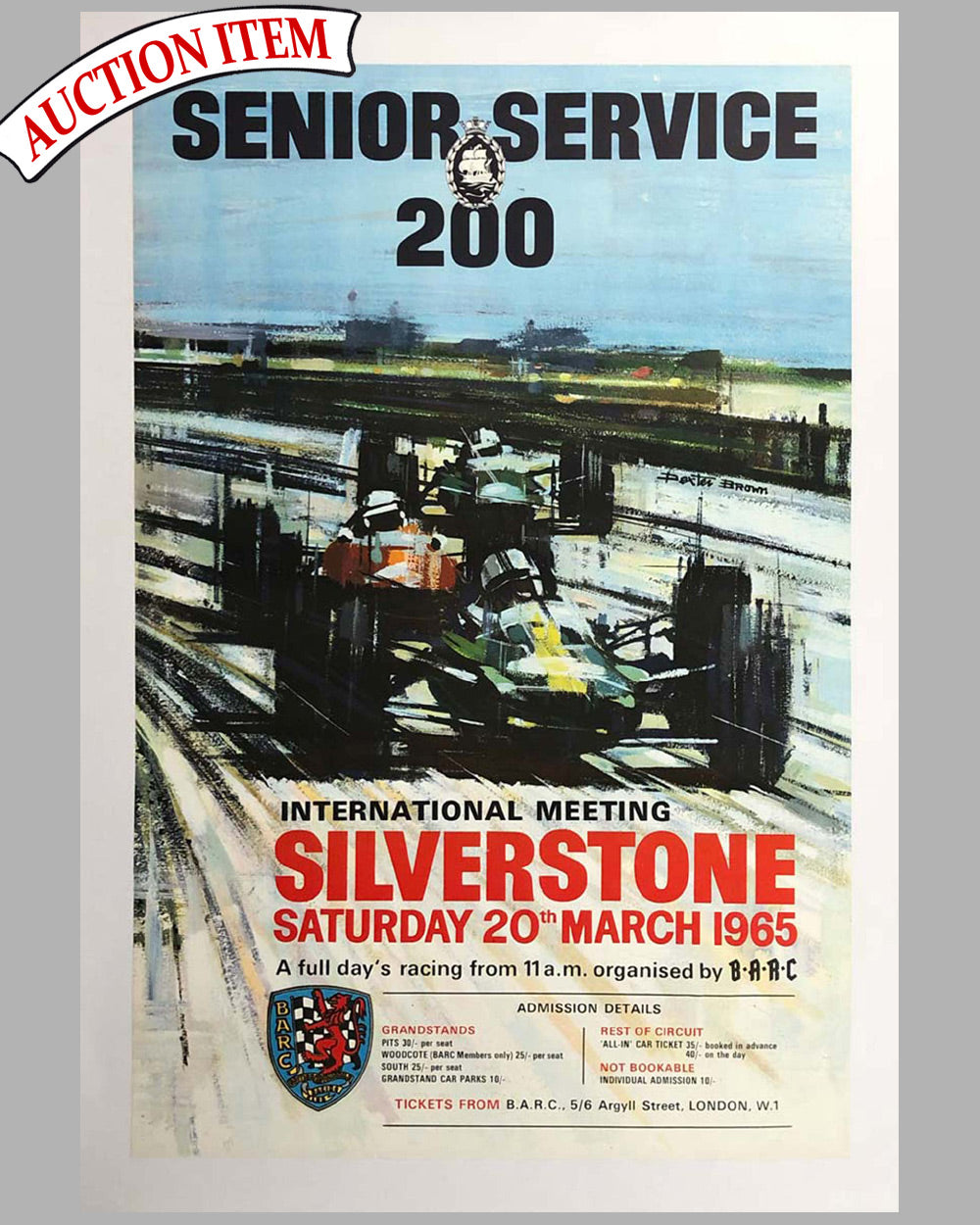Senior Service 200 1965 at Silverstone original advertising Poster by Dexter Brown