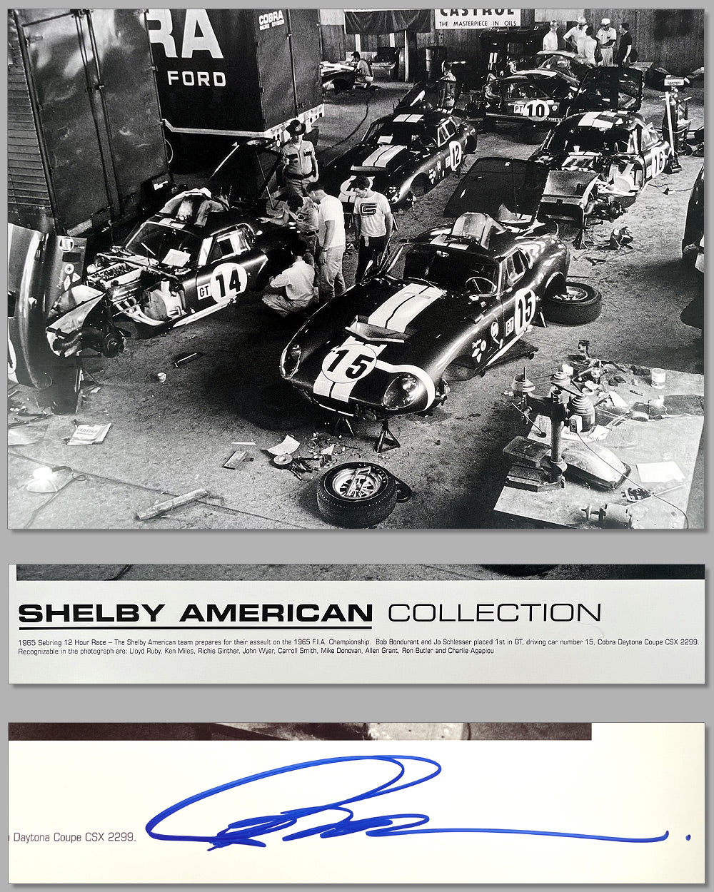 Shelby American Collection poster, photographed by Dave Friedman, autographed by Brock 3