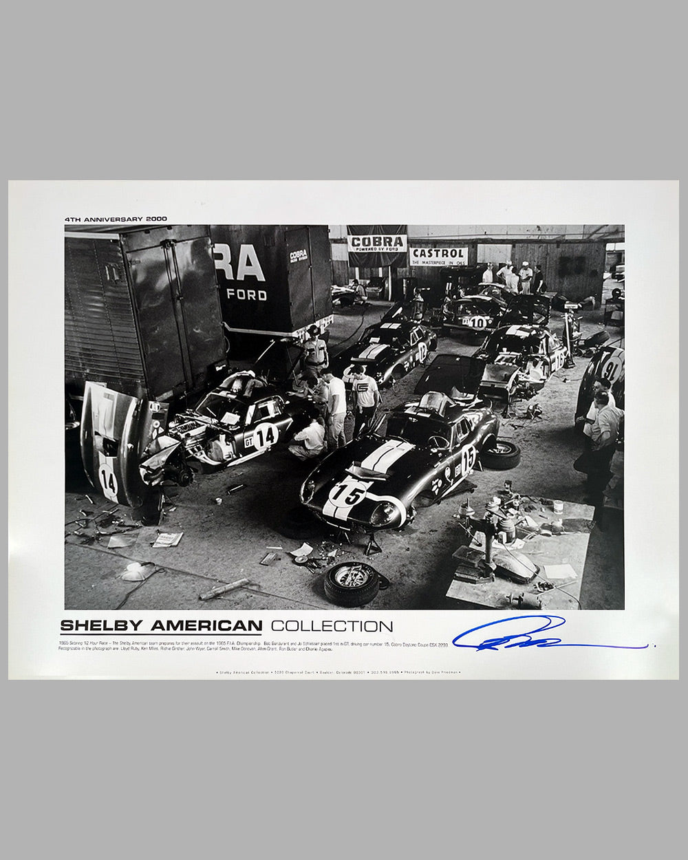 Shelby American Collection poster, photographed by Dave Friedman, autographed by Brock