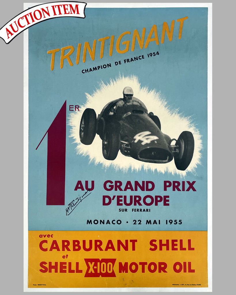 Shell original poster, hand autographed by Trintignant - l'art et