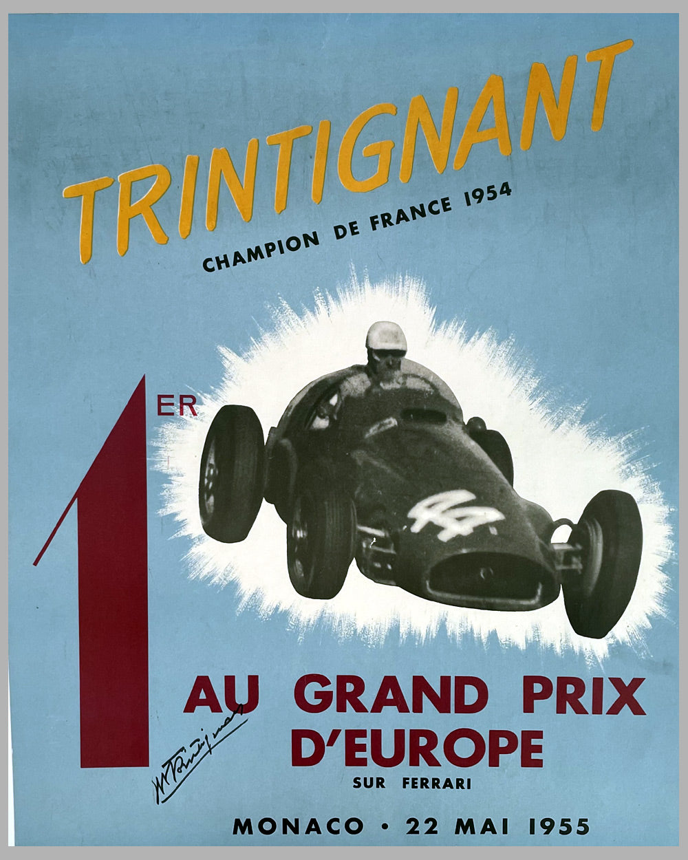 Shell original poster, hand autographed by Trintignant 2