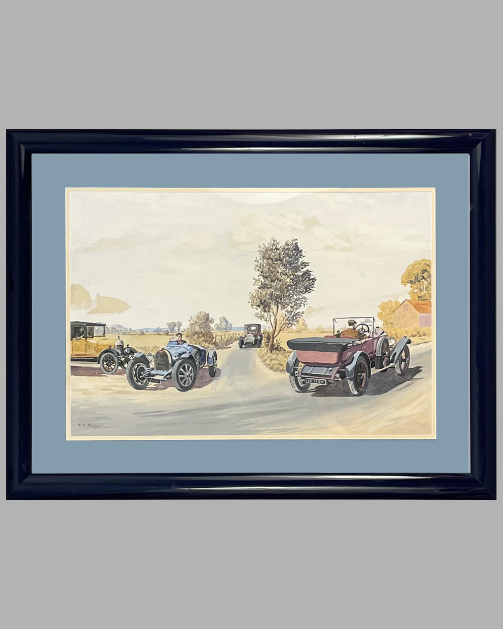 A Drive Through the British Countryside watercolor on board by Sidney Robertson Rodger