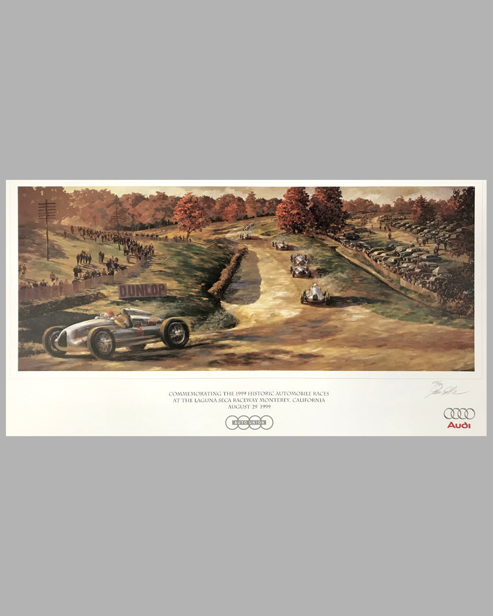 Silver Arrows at 1938 GP of Donington print by John Gable, (USA)