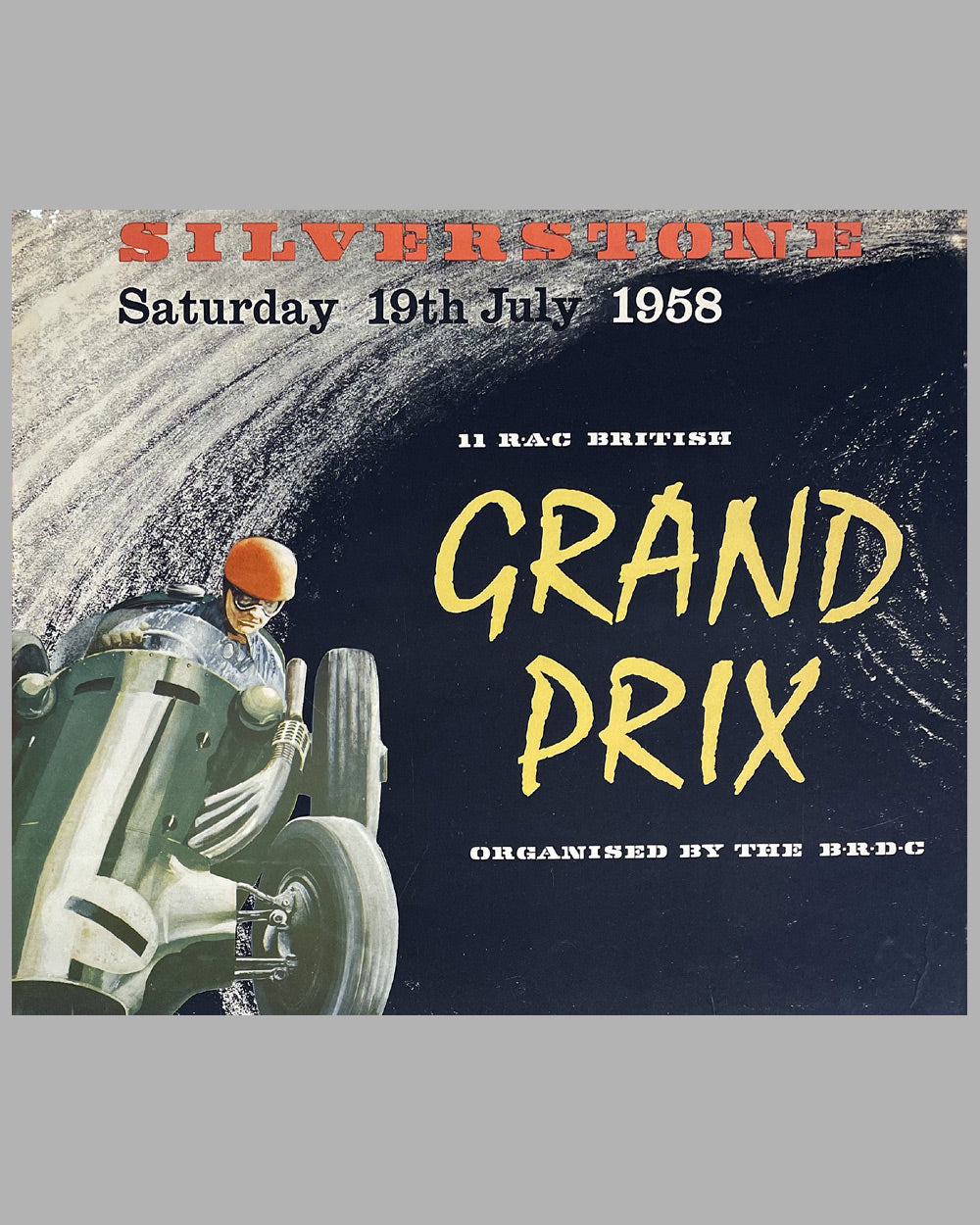 1958 British Grand Prix at Silverstone original event poster 2