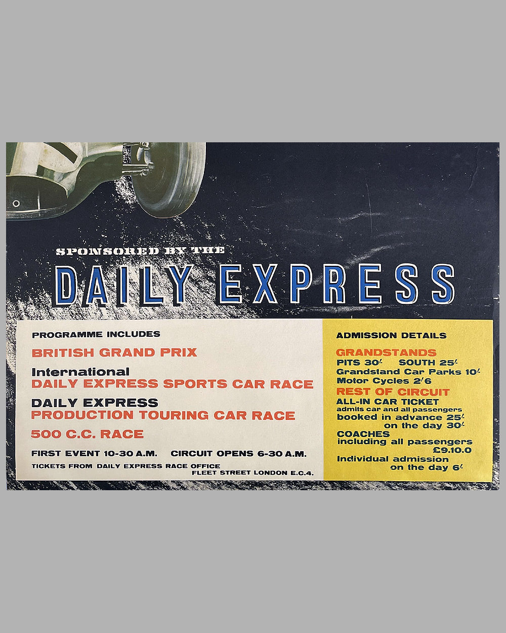 1958 British Grand Prix at Silverstone original event poster 3