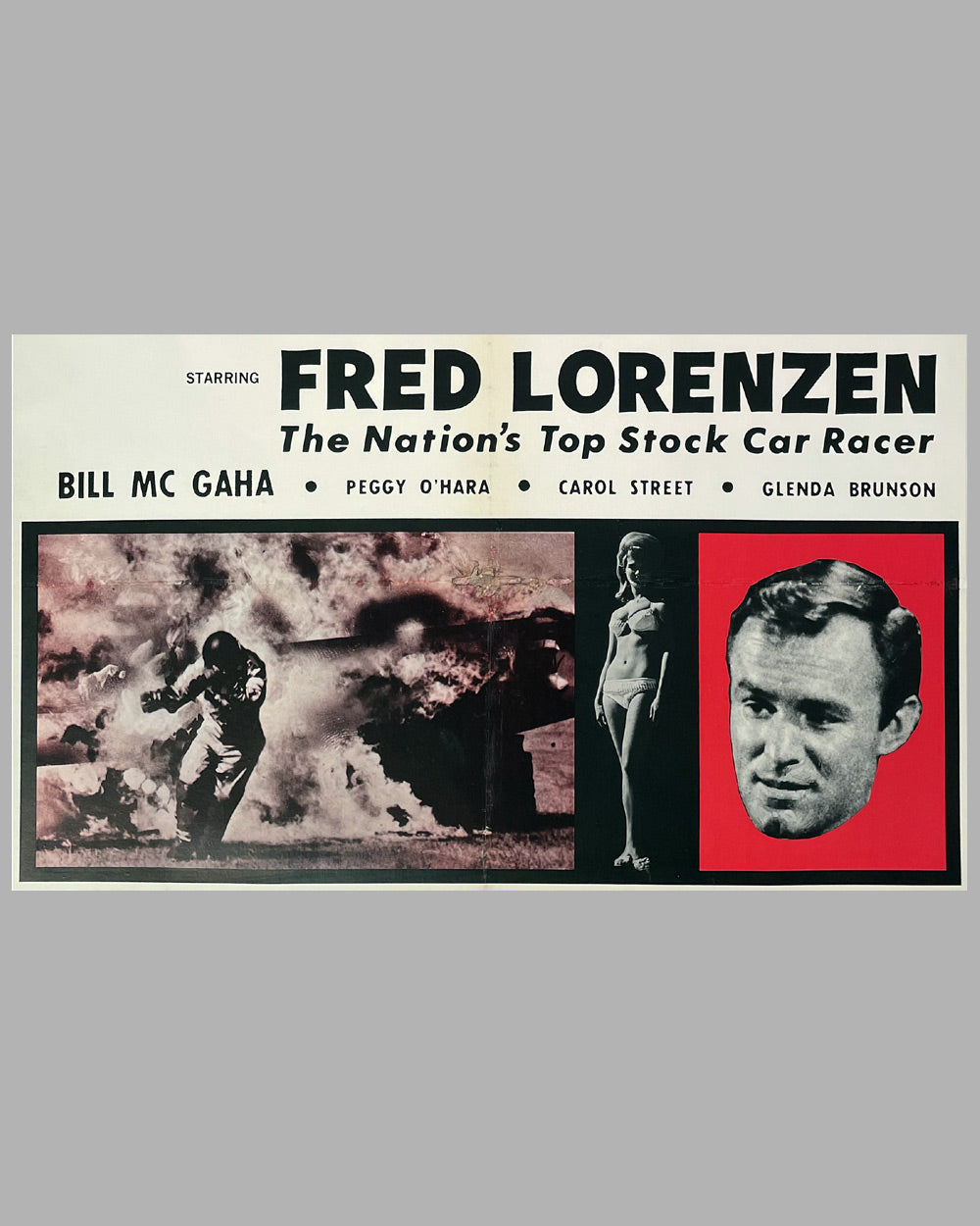 Speed Lovers original movie poster, 1968, starring stock car driver Fred Lorenzen 3