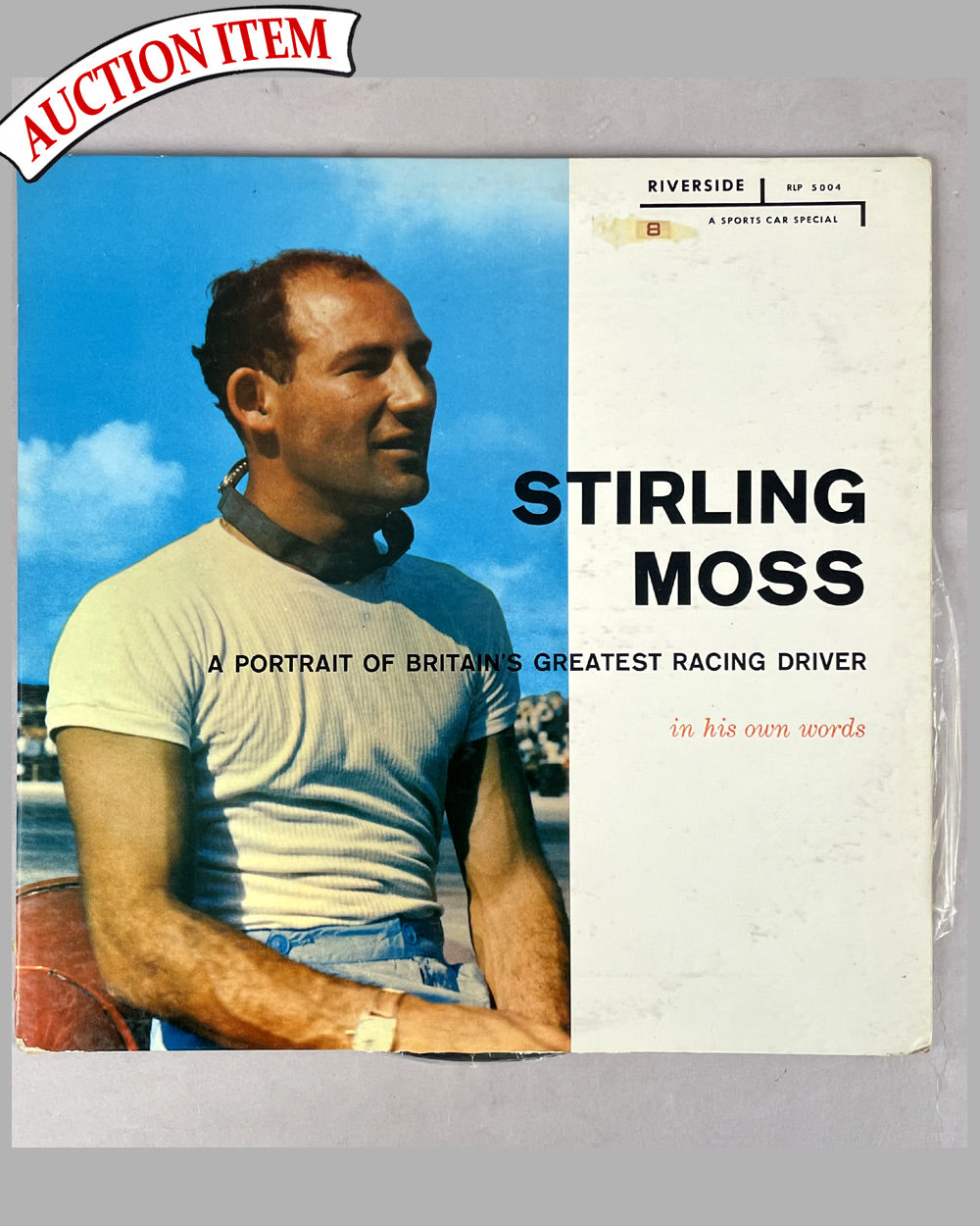 Stirling Moss Riverside vinyl record, 1956