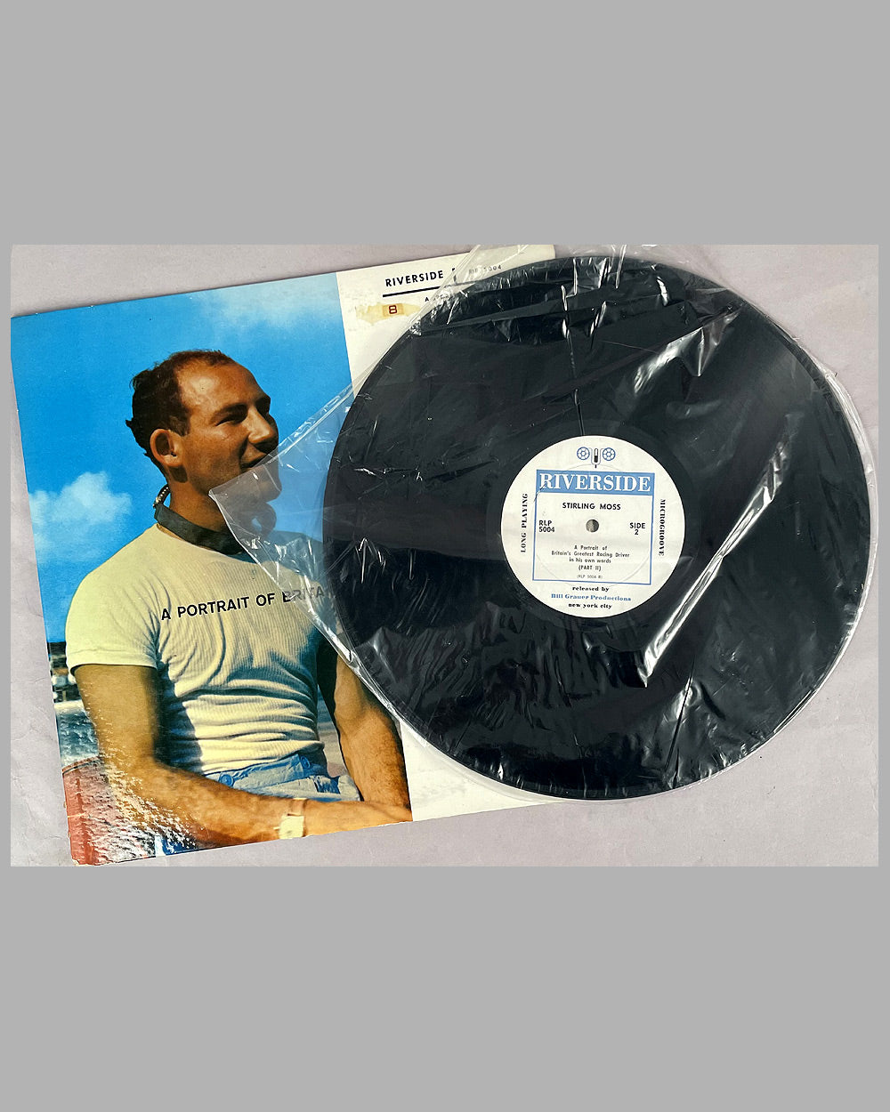 Stirling Moss Riverside vinyl record, 1956 2