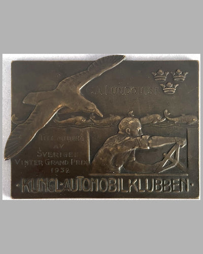 1932 Swedish bronze plaque for the Sveriges Vinter Grand Prix