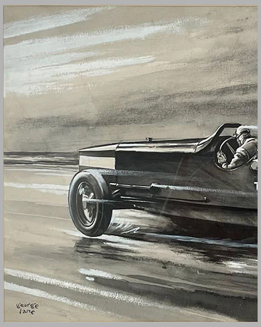 Triplex by White, 1928 black and white painting by George Lane, U.K. 3