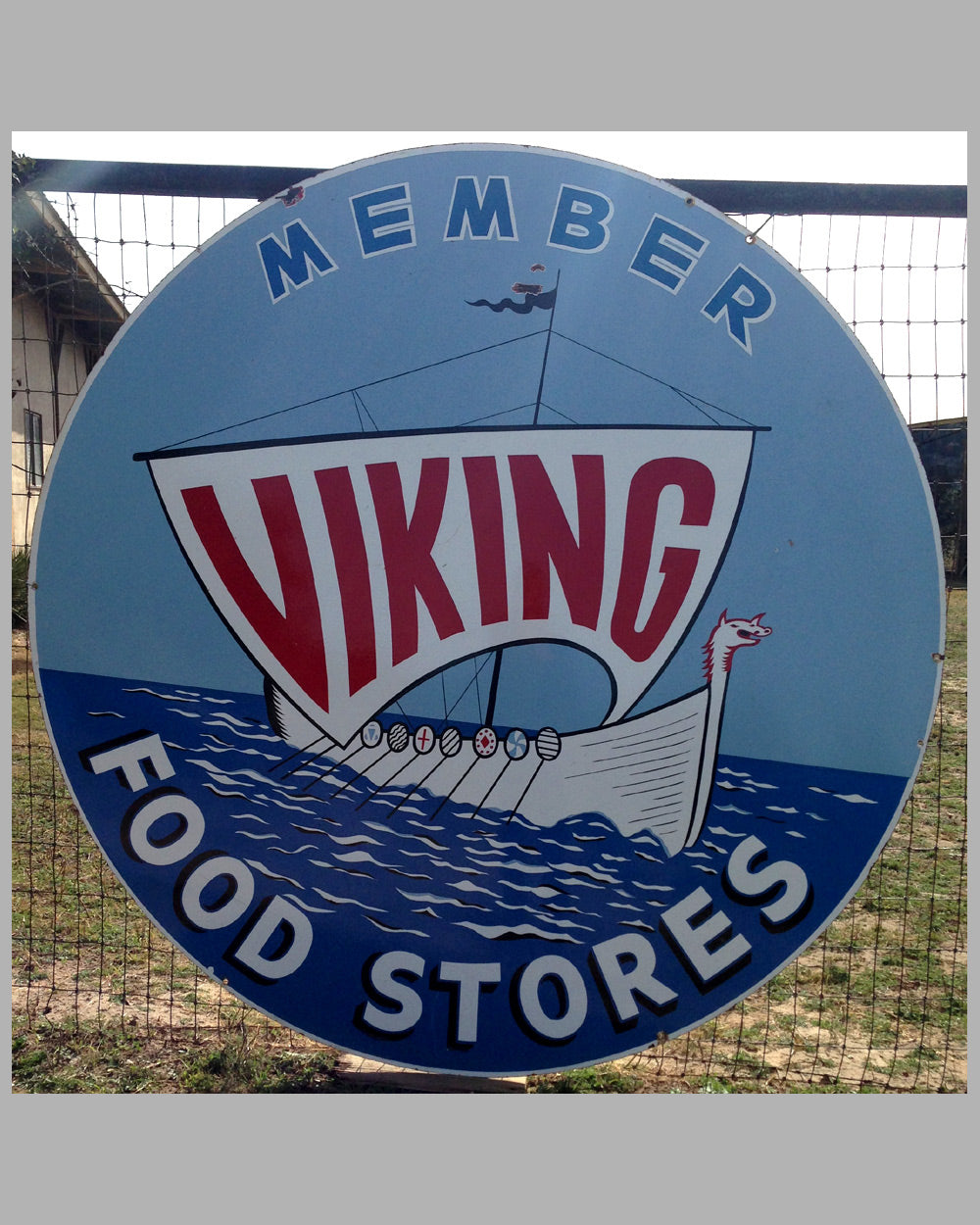 ca. 1930’s - Member Viking Food Stores large metal enamel sign