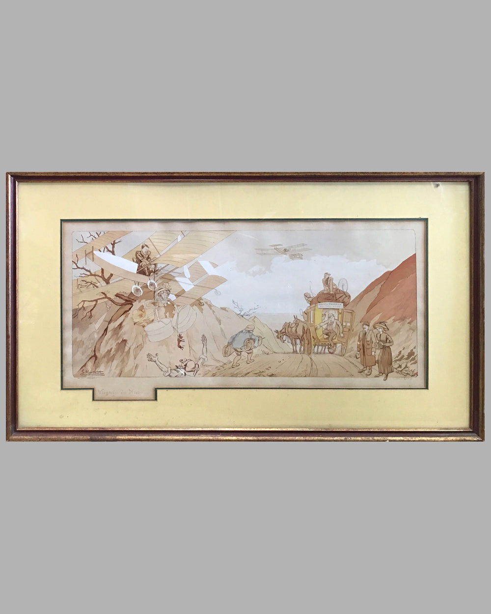 Voyage de Noce hand colored lithograph by Ernest Montau