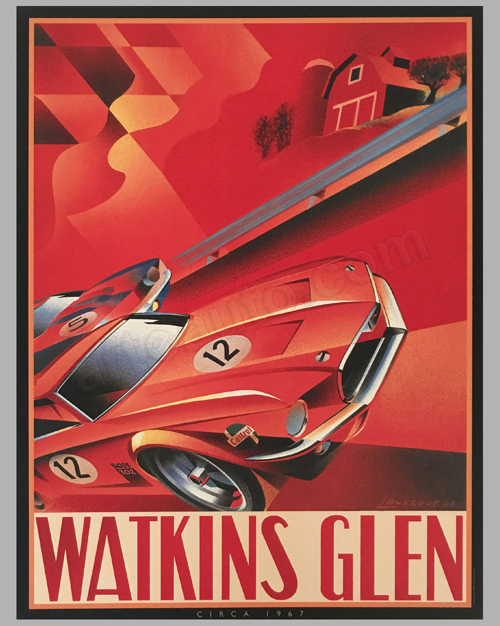 Watkins Glen “Circa 1967” commemorative poster by Alain Lévesque, 2006