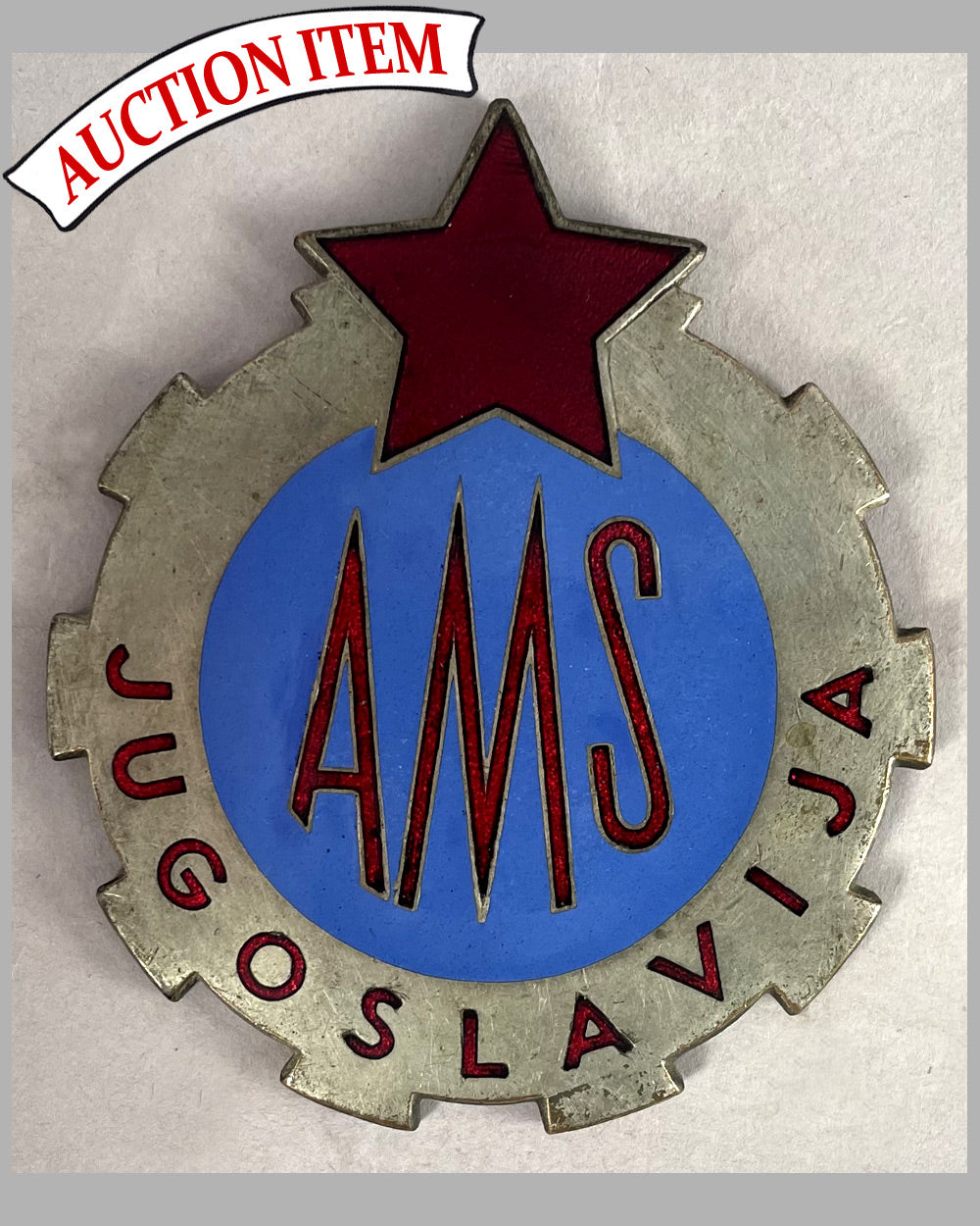 Automobile and Motorcycle Club of Yugoslavia (AMS) grill badge, 1950’s to 1990’s