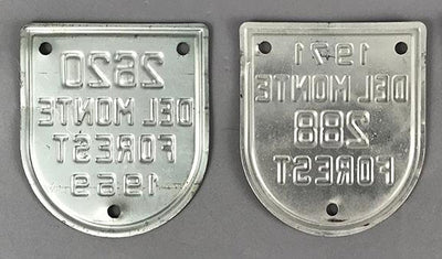 Two Del Monte Forest - Pebble Beach Member’s License Plate Badges 2