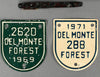 Two Del Monte Forest - Pebble Beach Member’s License Plate Badges