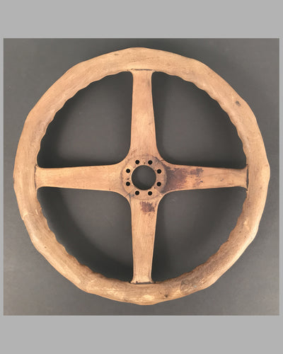 Early 1900 wooden steering wheel, American