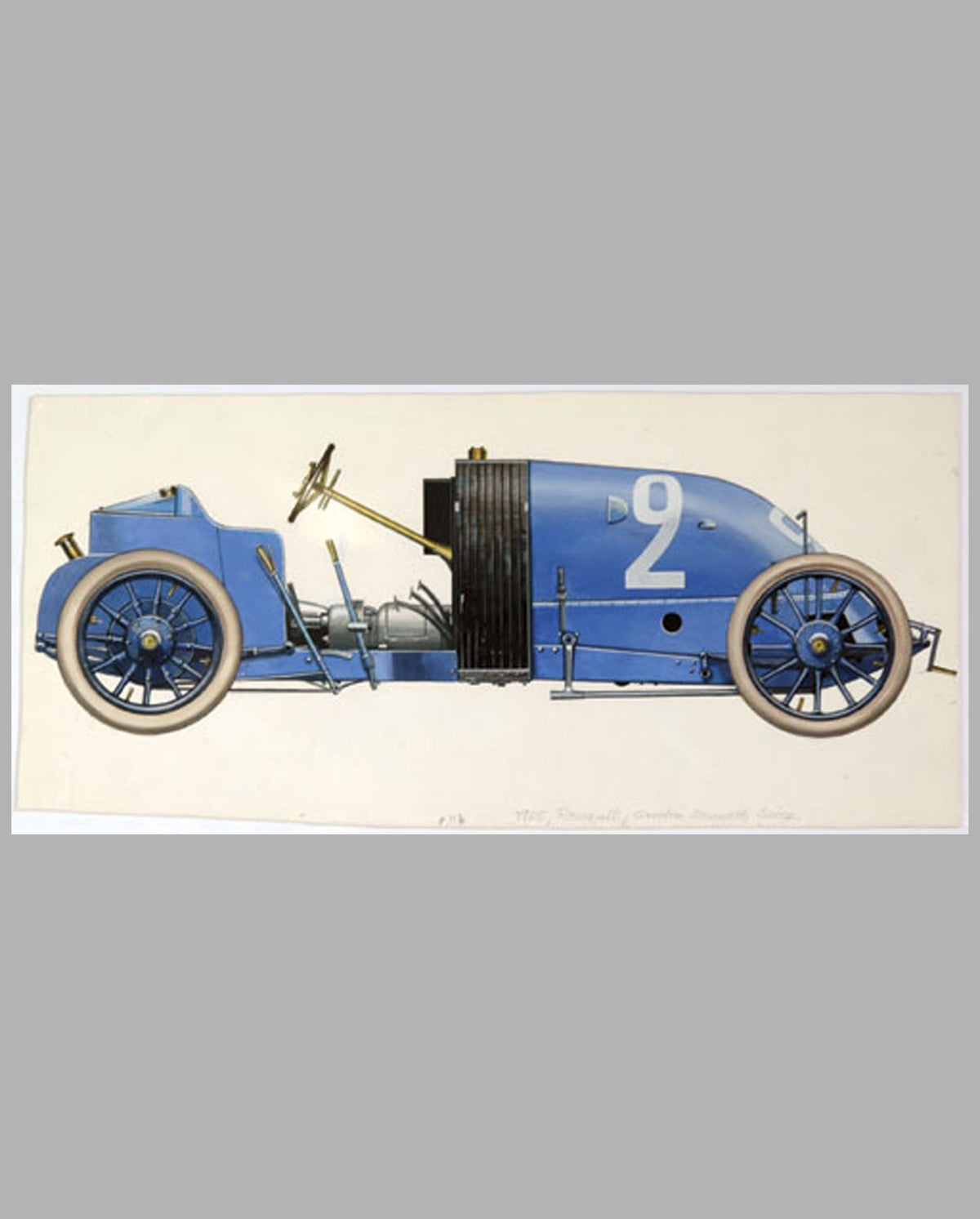 Szicz&#39;s 1905 Renault, 13 Litre 4-cyl., Gordon Bennett painting by C. Demand 