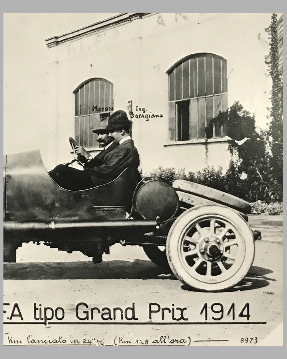 1914  Vettura da corsa ALFA tipo Grand Prix b&amp;w photographic print 2