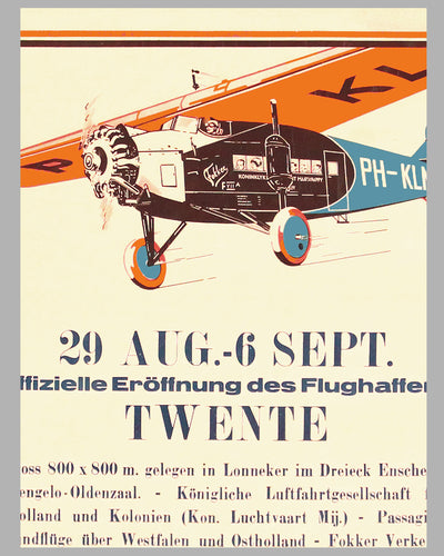 1924 KLM-Fokker F7 advertising poster 2