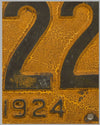 1924 Pennsylvania license plate, painted stamped metal 2