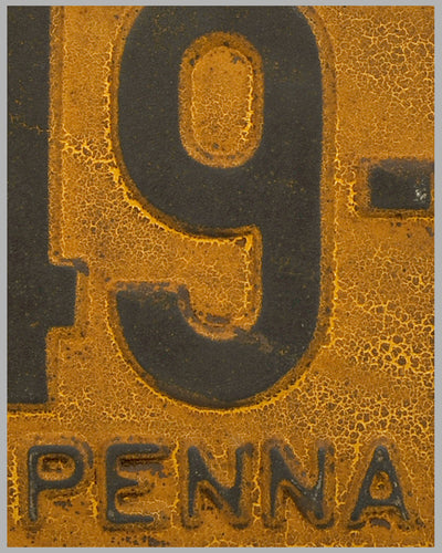 1924 Pennsylvania license plate, painted stamped metal 3