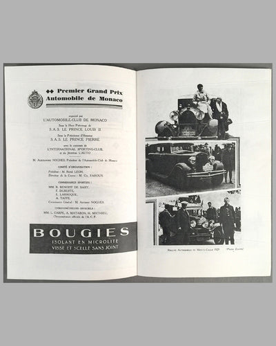 1929 Monaco Grand Prix program from the collection of Rene Dreyfus inside 2