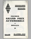 1929 Monaco Grand Prix program from the collection of Rene Dreyfus