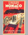 1930 Monaco Grand Prix original program from the collection of Rene Dreyfus