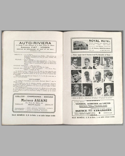 1930 Monaco Grand Prix original program from the collection of Rene Dreyfus inside 3