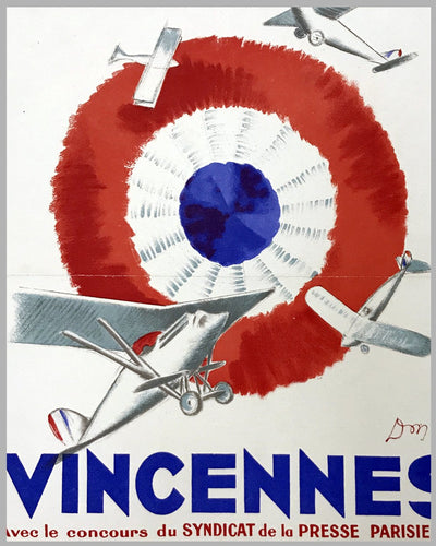 1931 Vincennes Air Show original event poster by Don, France 2